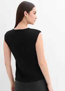 Krepový top s ozdobnou přezkou, bonprix