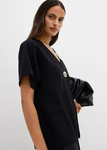 Pohodlná vesta z materiálu Punto di Roma, s ozdobným knoflíkem, bonprix