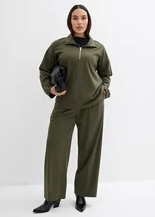 Kalhoty se záhyby v pase, ze směsi s viskózou, bonprix