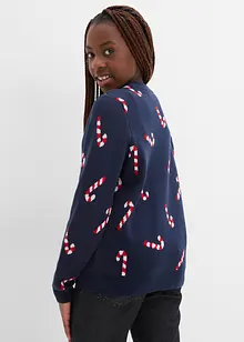 Svetr z jemné pleteniny s vánočním motivem, bonprix