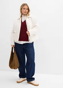 Pletený svetr s výstřihem do V, bonprix