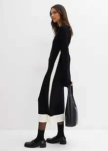 Pletené šaty z viskózové směsi, s kontrastními detaily, bonprix