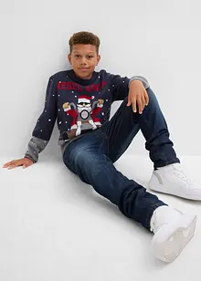 Svetr z jemné pleteniny s vánočním motivem, bonprix