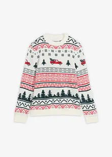 Svetr z jemné pleteniny s vánočním motivem, bonprix