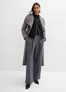 Pletený kabátek z vlněné směsi, s kontrastními detaily, bonprix