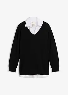 Těhotenská a kojicí souprava tvořená svetrem a halenkou bez rukávů, z organické bavlny, bonprix