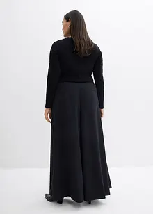 Široké splývavé kalhoty s pohodlným pasem, bonprix