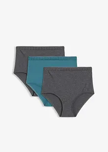 Vysoké kalhotky s bavlnou (3 ks v balení), bonprix