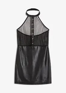 Šaty s ramínkem za krk, s mokrým vzhledem, bonprix