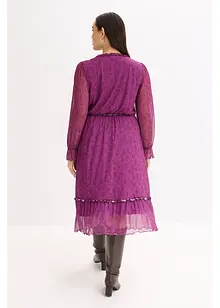 Žerzejové midi šaty ze síťoviny, bonprix