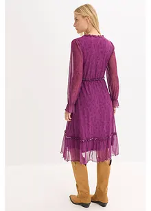 Žerzejové midi šaty ze síťoviny, bonprix