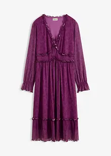 Žerzejové midi šaty ze síťoviny, bonprix