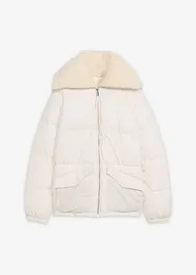 Prošívaná bunda s límcem z medvídkového plyše, bonprix