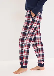 Pyžamo s žebrovaným tričkem s knoflíkovou lištou, bonprix