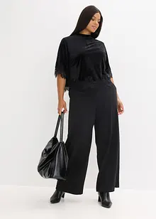 Sametové triko s krajkou, bonprix