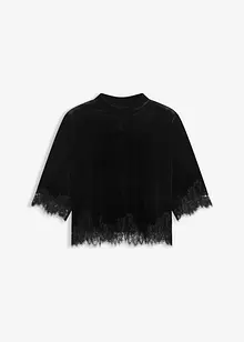 Sametové triko s krajkou, bonprix