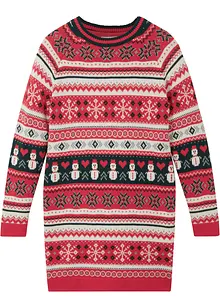 Pletené šaty se zimním motivem, pro dívky, bonprix