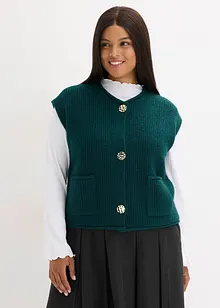 Pletená vesta s ozdobnými knoflíky, bonprix