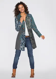 Krátký kabát s propracovaným žakárovým vzhledem, bonprix