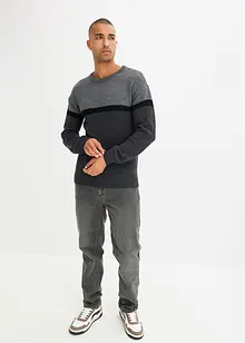 Svetr s kulatým výstřihem, snadná údržba, barevné bloky, bonprix