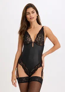 Body s mokrým vzhledem a odnímatelnými podvazkovými pásy, bonprix