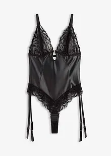 Body s mokrým vzhledem a odnímatelnými podvazkovými pásy, bonprix