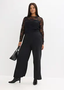 Triko s dlouhým rukávem, z jemné krajky, bonprix