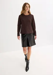 Tričko s dlouhým rukávem a štrasovou aplikací, bonprix