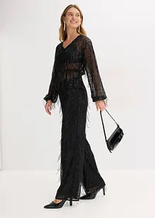 Kalhoty s pajetkami a třásněmi, bonprix