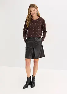 Sukně se skladem, z imitace lakované kůže, bonprix