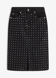 Džínová sukně se štrasovou aplikací, bonprix