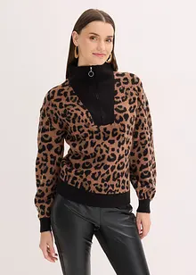 Svetr s límečkem na zip, bonprix