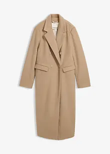 Dvouřadý kabát ve vlněném vzhledu, bonprix