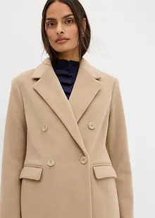 Dvouřadý kabát ve vlněném vzhledu, bonprix
