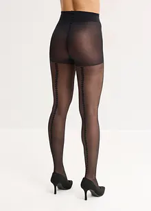 Punčochové kalhoty s pohodlným nápletem, se srdíčky na zadní straně, s recyklovaným polyamidem, 30den, bonprix