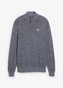 Svetr s límečkem na zip, s čistou bavlnou, bonprix