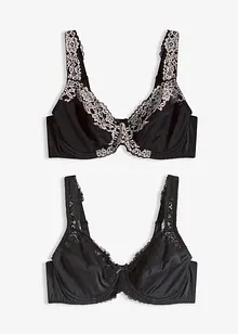 Podprsenka s kosticemi a polstrovanými ramínky (2 ks v balení), bonprix