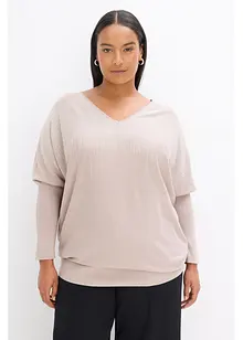 Svetr z jemné pleteniny se štrasovou aplikací, bonprix