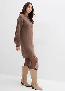 Krátké pletené šaty s knoflíkovou lištou, bonprix