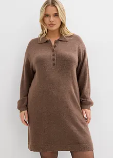 Krátké pletené šaty s knoflíkovou lištou, bonprix