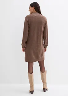 Krátké pletené šaty s knoflíkovou lištou, bonprix