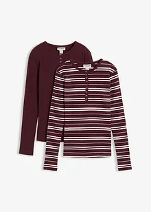 Žebrované tričko s dlouhým rukávem, ze směsi s organickou bavlnou, bonprix