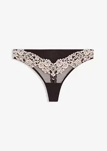 Kalhotky tanga z dvoubarevné krajky, bonprix