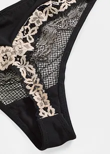 Kalhotky tanga z dvoubarevné krajky, bonprix