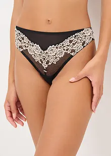 Kalhotky tanga z dvoubarevné krajky, bonprix