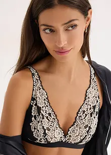 Podprsenkový top z dvoubarevné krajky, bonprix