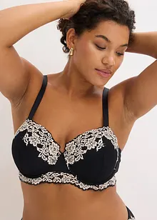 Balkonetová podprsenka s dvoubarevnou krajkou (2 ks v balení), bonprix