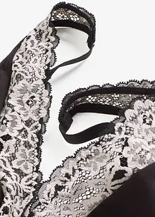 Podprsenkový top bez kostic, s organickou bavlnou a krajkou, bonprix