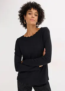 Triko se zvlněnými okraji, z materiálu Punto di Roma, bonprix