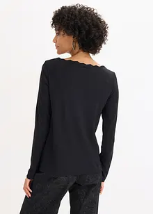 Triko se zvlněnými okraji, z materiálu Punto di Roma, bonprix